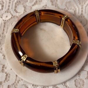Vintage Caramel Marbled Stretch Bracelet